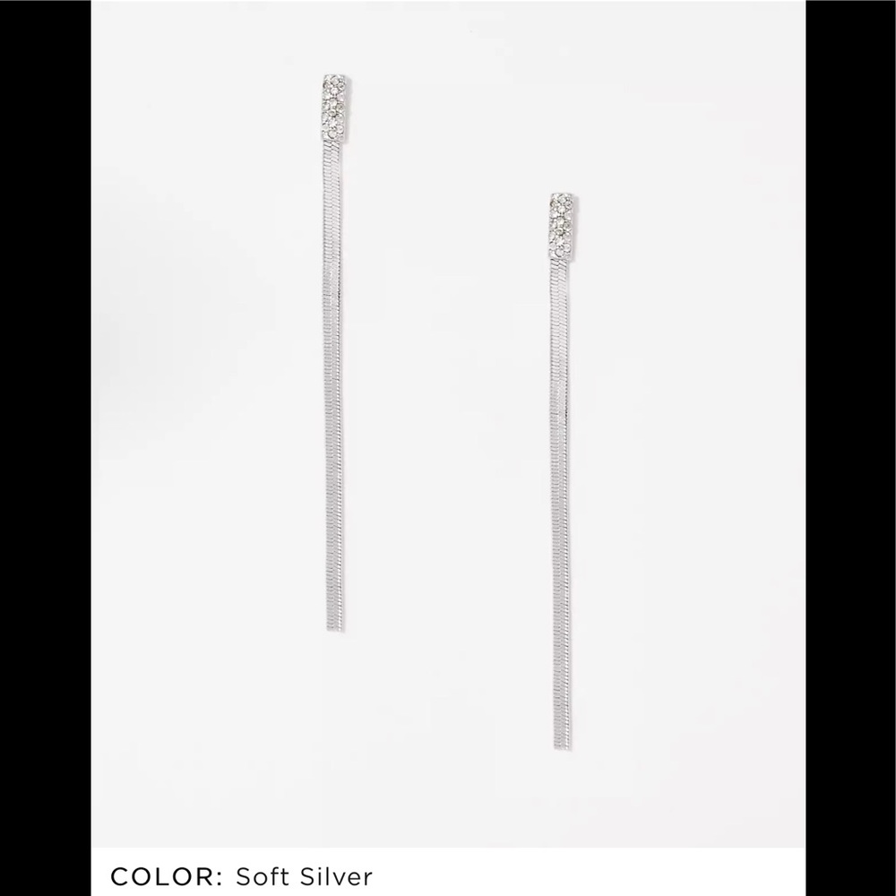 Shimmer silver drops earrings by Loft